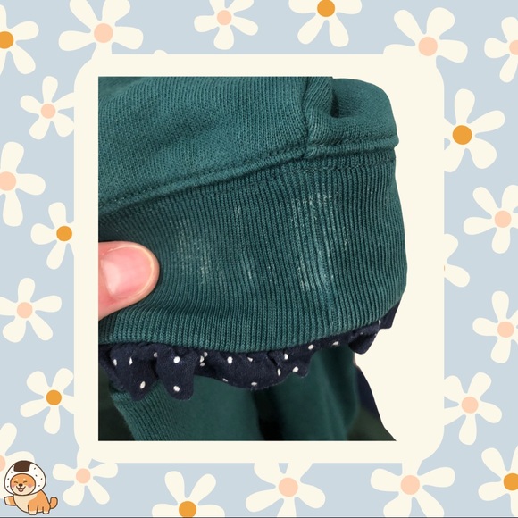 JCrew Forest Green Sweatshirt/Sweater with Ruffle Neck and Sleeves - Picture 10 of 10